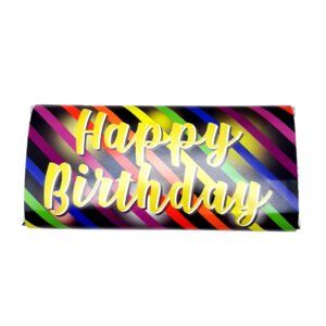 Milk Chocolate "Happy Birthday" Block - Stripes